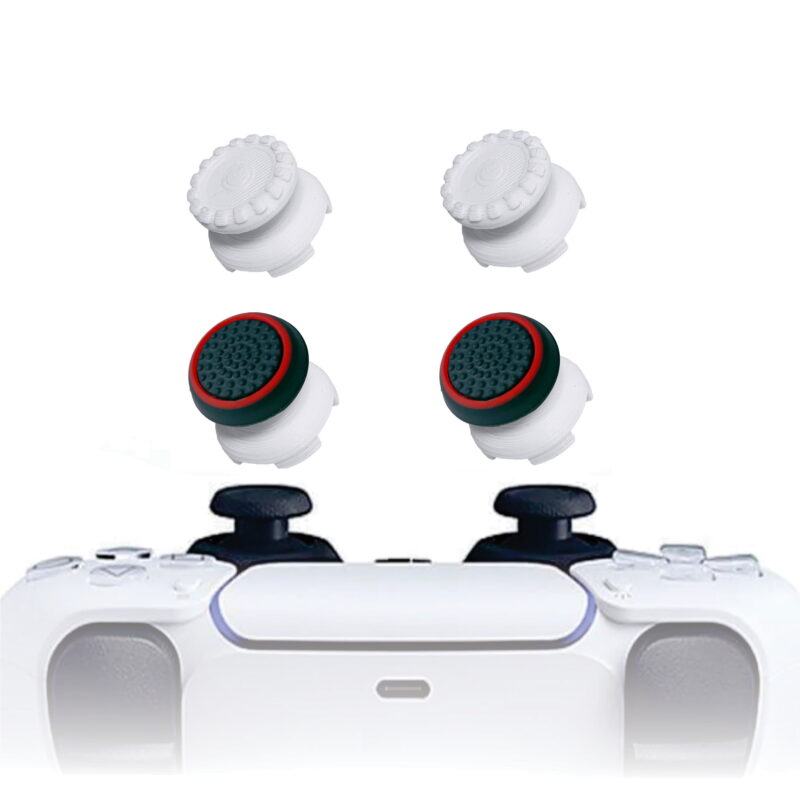 KontrolFreek PS5 Extensor 3d Analogico Branco FPS Shooter Tiro Protetor Bola Vermelho