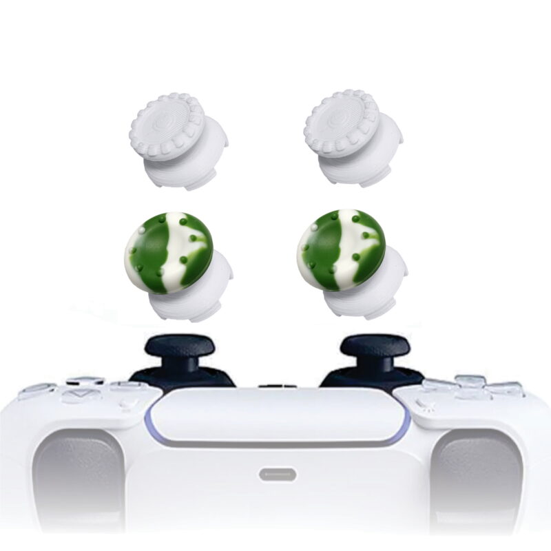 KontrolFreek PS5 Extensor 3d Analogico Branco FPS Shooter Tiro Protetor Camo Verde Branco