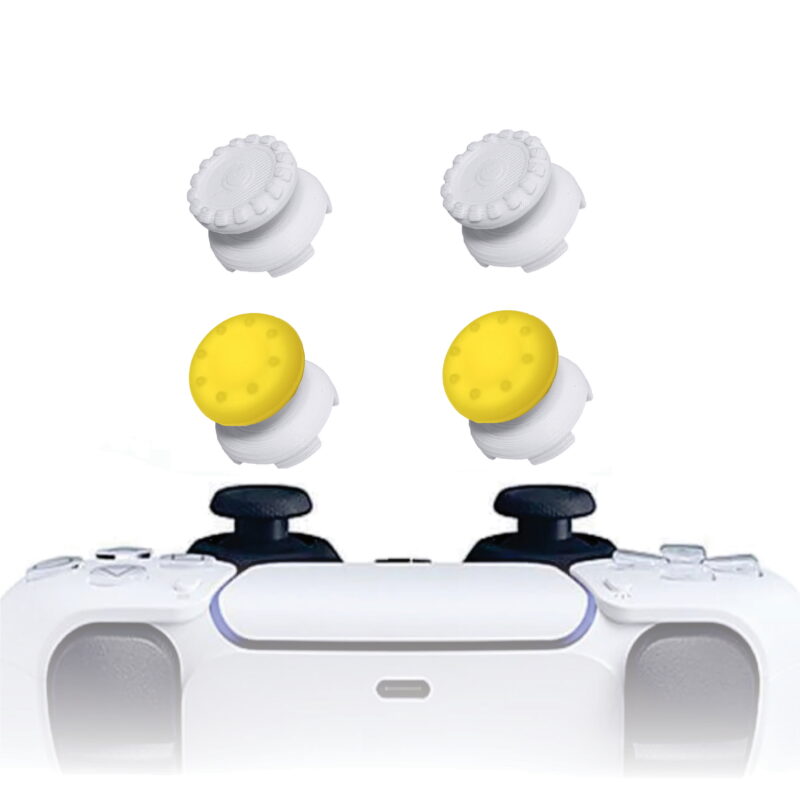 KontrolFreek PS5 Extensor 3d Analogico Branco FPS Shooter Tiro Protetor Cor Amarelo