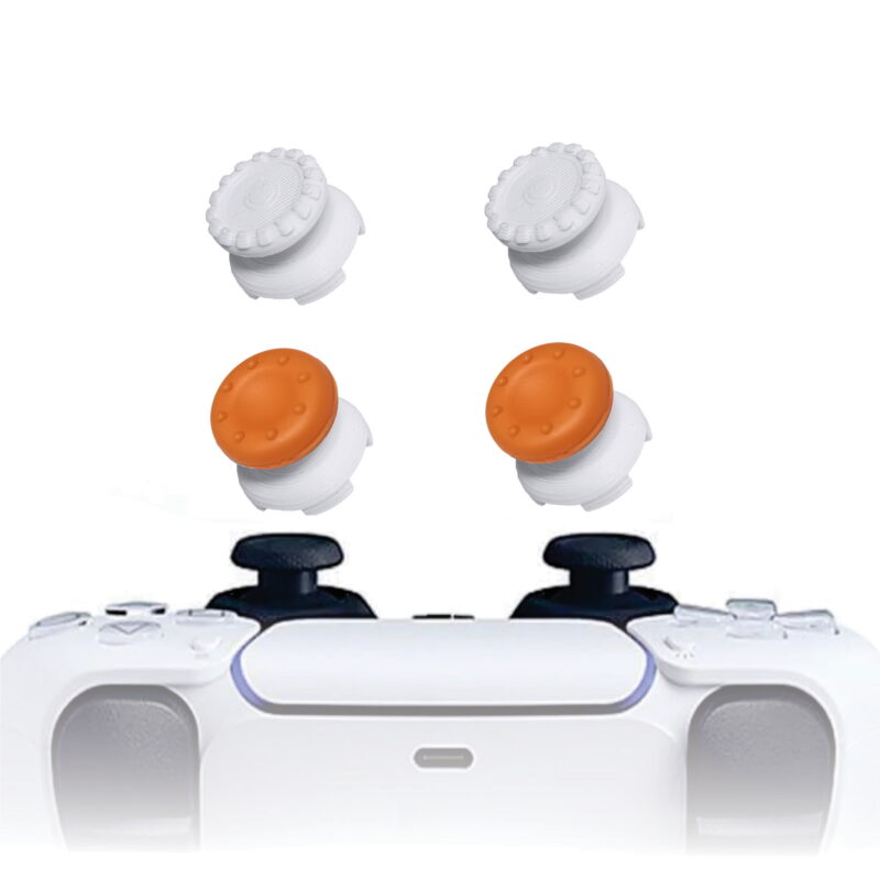 KontrolFreek PS5 Extensor 3d Analogico Branco FPS Shooter Tiro Protetor Cor Laranja