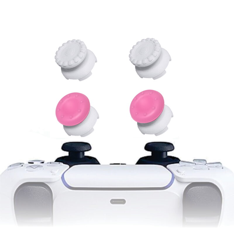 KontrolFreek PS5 Extensor 3d Analogico Branco FPS Shooter Tiro Protetor Cor Rosa