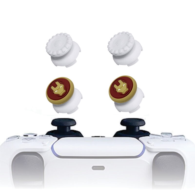 KontrolFreek PS5 Extensor 3d Analogico Branco FPS Shooter Tiro Protetor Hero Iron Man