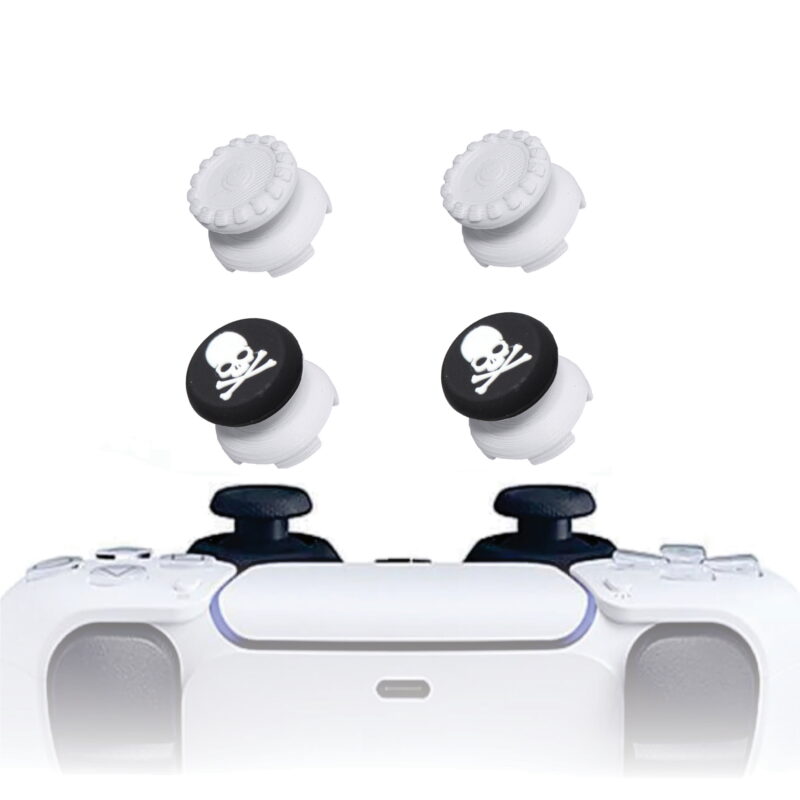 KontrolFreek PS5 Extensor 3d Analogico Branco FPS Shooter Tiro Protetor Skull Branco