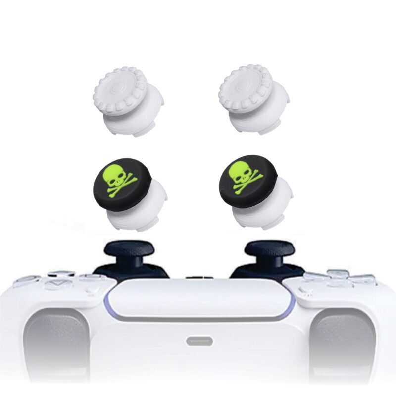 KontrolFreek PS5 Extensor 3d Analogico Branco FPS Shooter Tiro Protetor Skull Verde