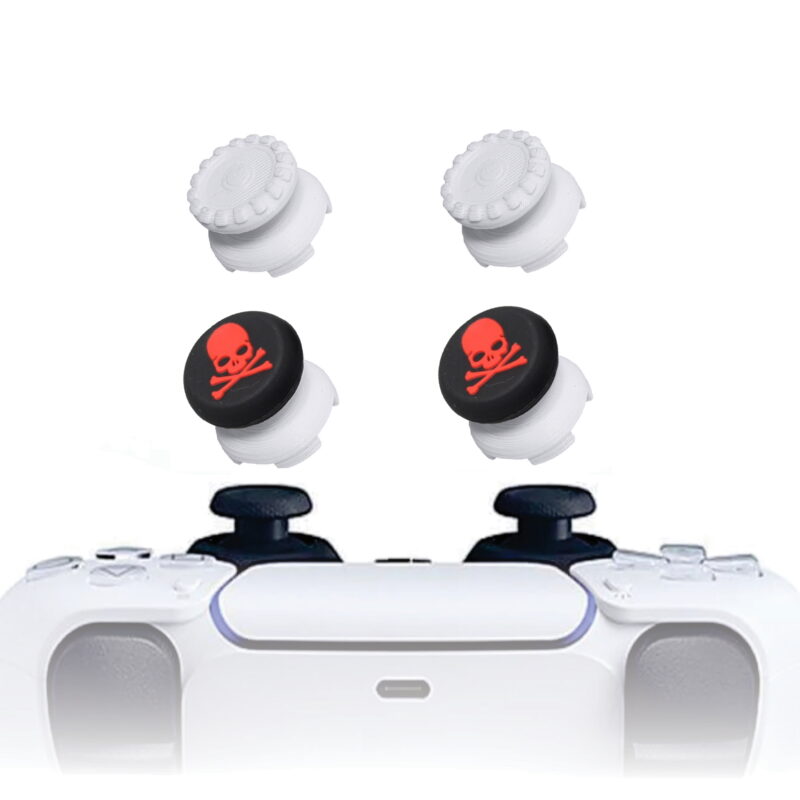 KontrolFreek PS5 Extensor 3d Analogico Branco FPS Shooter Tiro Protetor Skull Vermelho