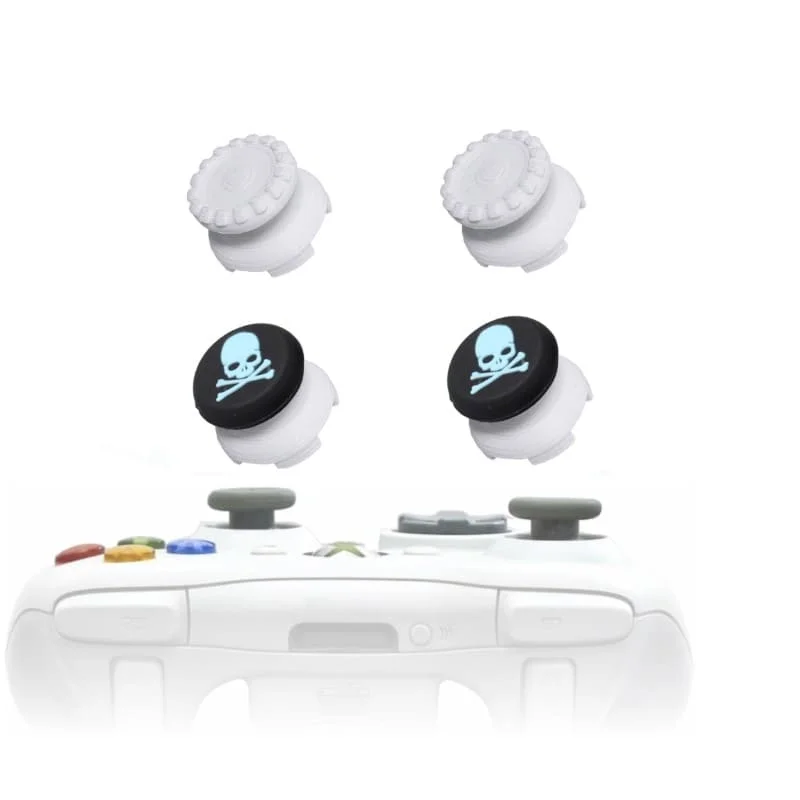 KontrolFreek Xbox 360 Extensor 3d Analogico Branco FPS Shooter Tiro Protetor Skull Azul