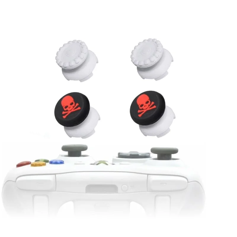 KontrolFreek Xbox 360 Extensor 3d Analogico Branco FPS Shooter Tiro Protetor Skull Vermelho