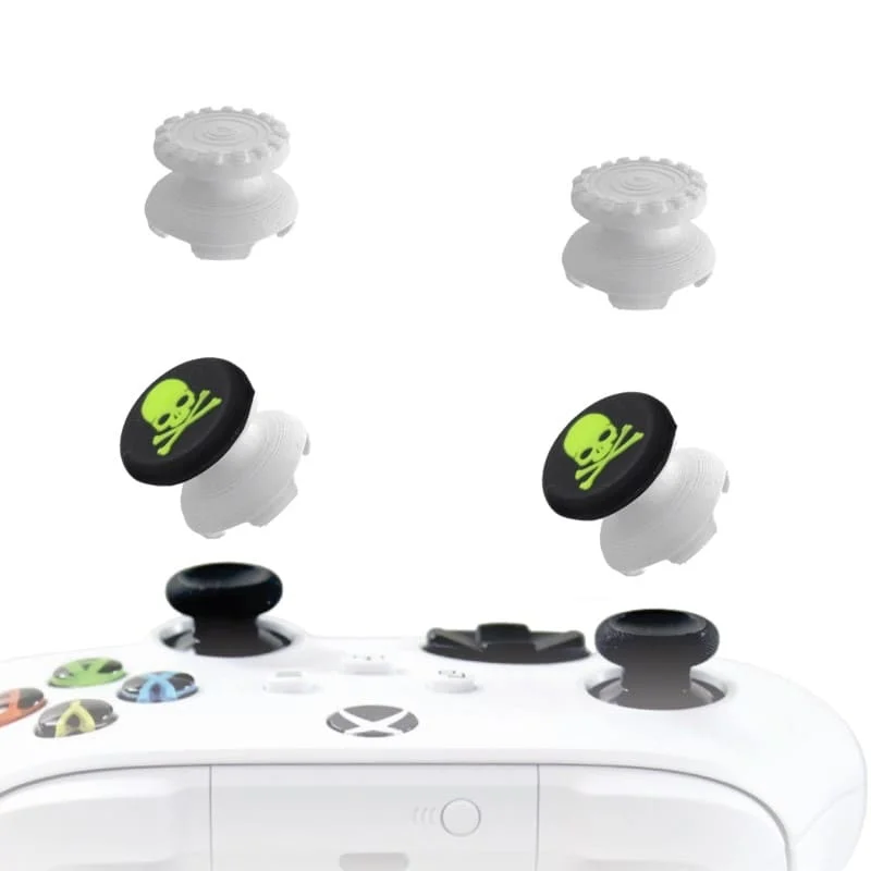 KontrolFreek Xbox One Extensor 3d Analogico Branco FPS Shooter Tiro Protetor Skull Verde