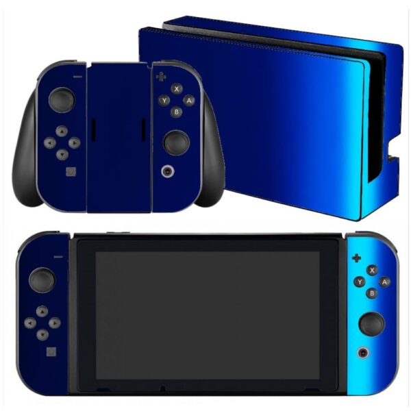 Skin Nintendo Swicht Adesivo Pelicula Protetora Brilho Cor Azul