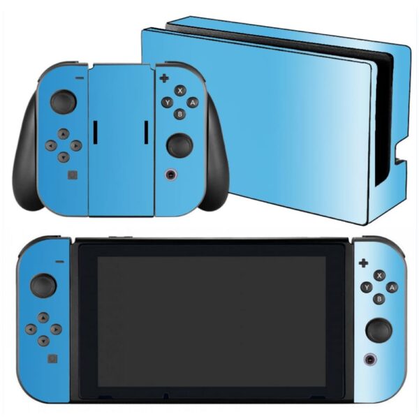 Skin Nintendo Swicht Adesivo Pelicula Protetora Brilho Cor Azul Sky