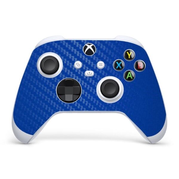 Skin Xbox Series S Controle Adesivo Protetora Fibra Azul